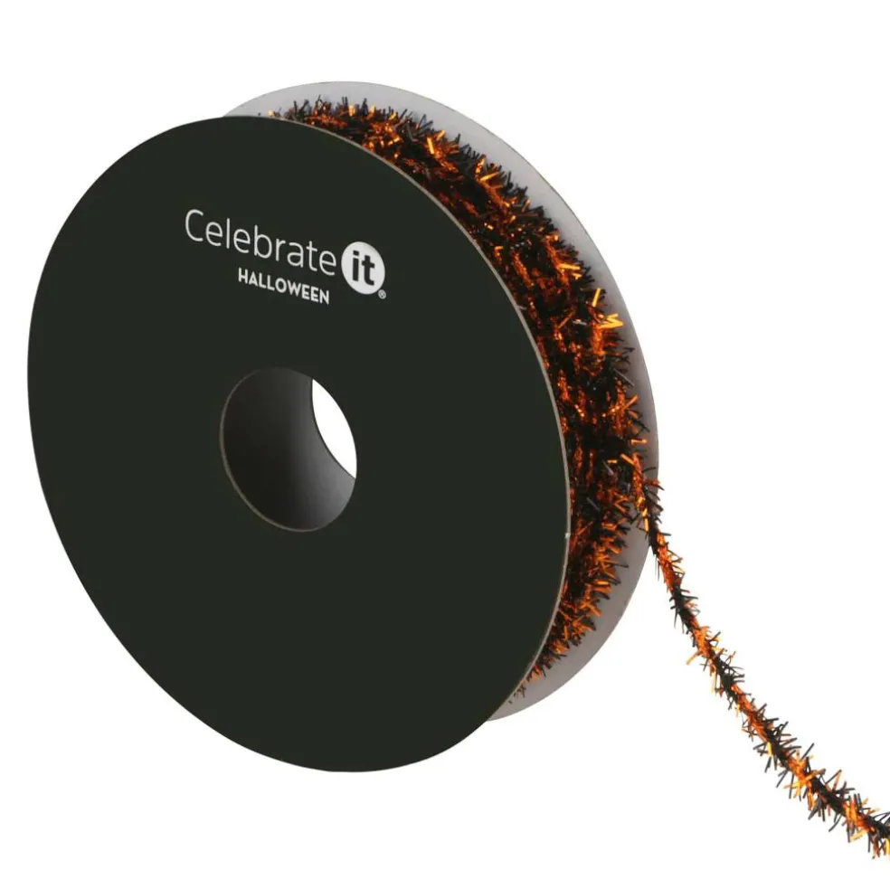 3/16" x 4yd. Black & Orange Metallic Twist Cording Ribbon by Celebrate It®