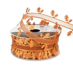 1.5" x 10yd. Burnt Orange Leaf Cutout Ribbon by Celebrate It®