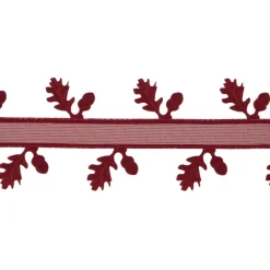 1.5" x 10yd. Burnt Red Leaf Cutout Ribbon by Celebrate It®