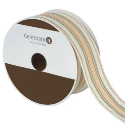1.5" x 10yd. Fall Stripes Wired Ribbon by Celebrate It®