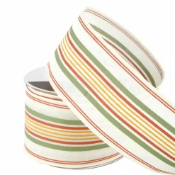 2.5" x 6.6yd. Fall Stripes Wired Ribbon by Celebrate It®