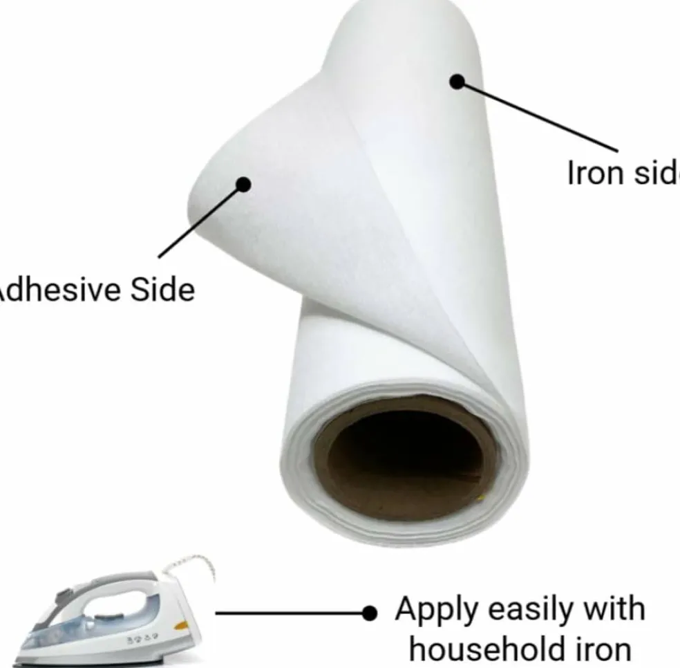 9" x 5 yd Fusible White 100% Cotton Woven Iron On Interfacing