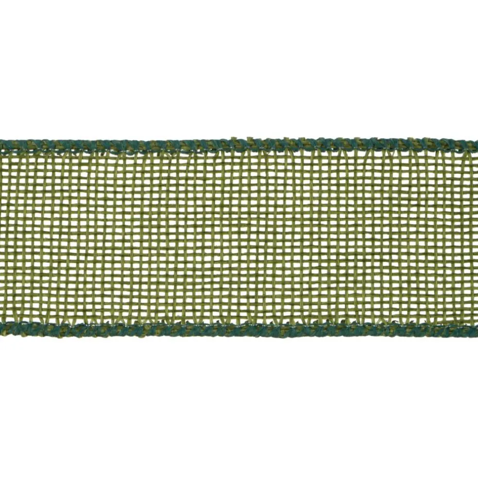 1.5" x 10yd. Green Wired Faux Burlap Ribbon by Celebrate It®