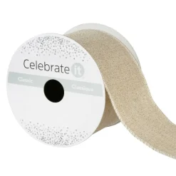 2.5" x 3yd. Linen Wired Ribbon by Celebrate It™ Classic