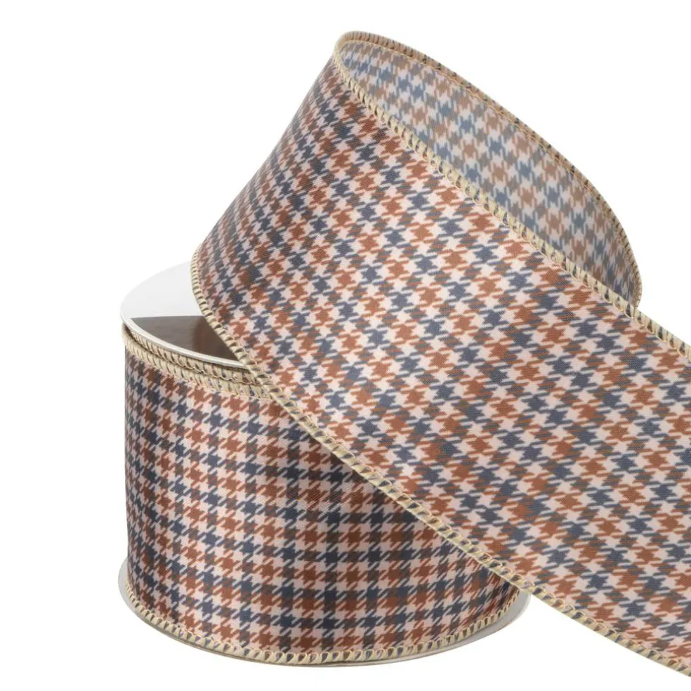 2.5" x 6.6yd. Multicolor Fall Houndstooth Wired Ribbon by Celebrate It®