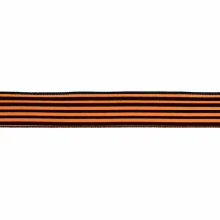 1.5" x 10yd. Orange & Black Flocked Stripes Wired Ribbon by Celebrate It®