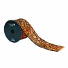 2.5" x 6.6yd. Orange & Black Glitter Spiderweb Wired Taffeta Ribbon by Celebrate It®
