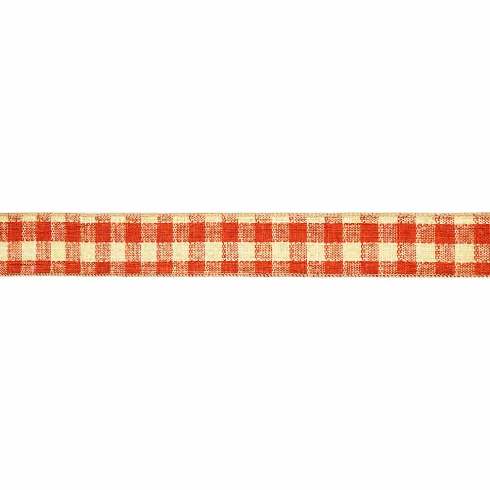 1.5" x 10yd. Orange Plaid Check Wired Ribbon by Celebrate It®