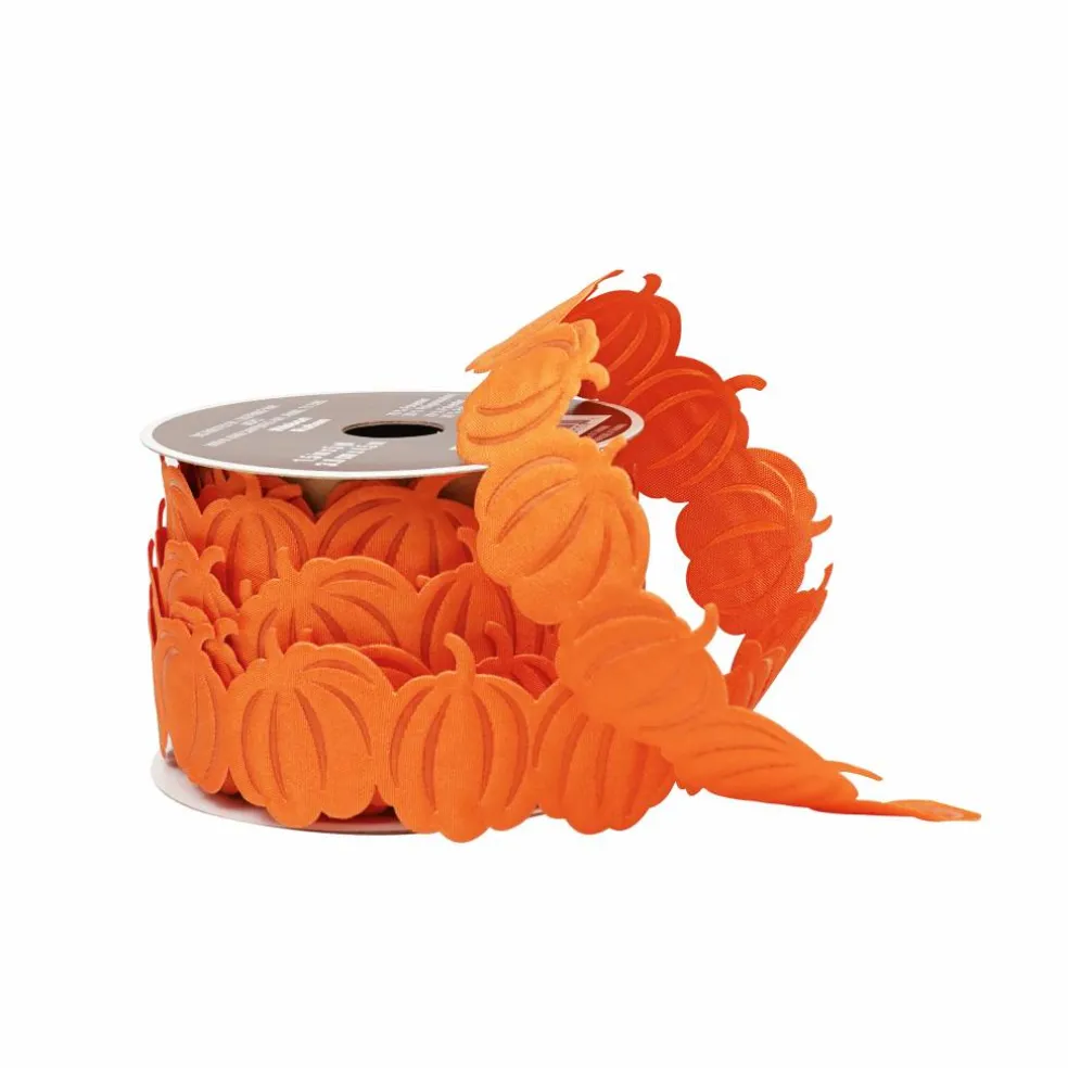 1.5" x 5yd. Orange Pumpkins Die Cut Ribbon by Celebrate It®