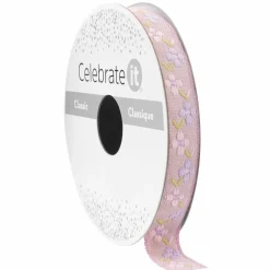 1/2" x 5yd. Purple Floral Ribbon by Celebrate It™ Classic