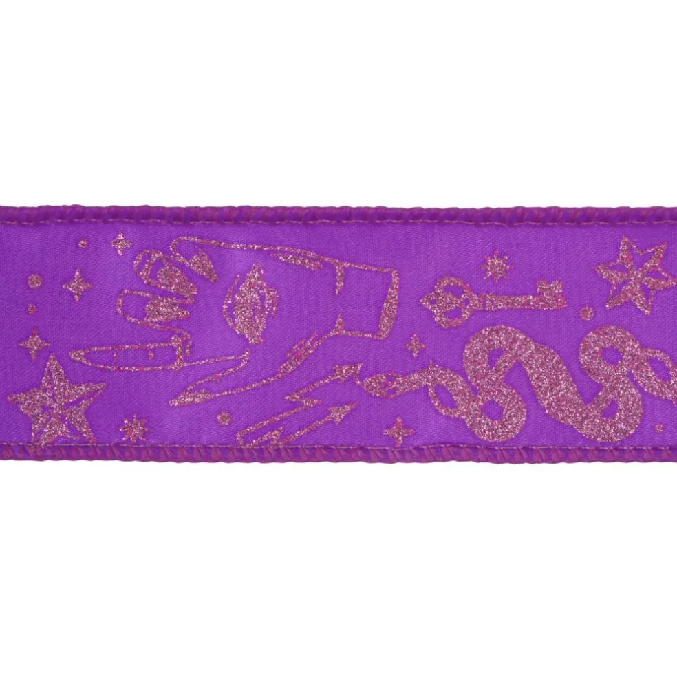1.5" x 10yd. Purple & Gold Divinity Hand Wired Ribbon by Celebrate It®