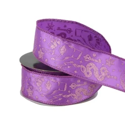 1.5" x 10yd. Purple & Gold Divinity Hand Wired Ribbon by Celebrate It®