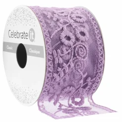 2" x 3yd. Purple Lace Ribbon by Celebrate It™ Classic