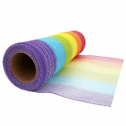 10" x 6.3yd. Rainbow Striped Mesh by Celebrate It®