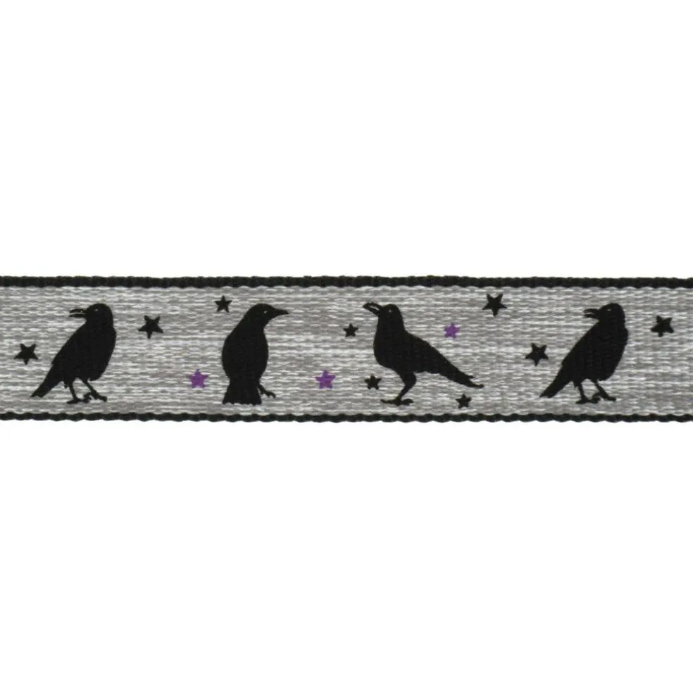 5/8" x 4yd. Silver & Black Crows Ribbon by Celebrate It®