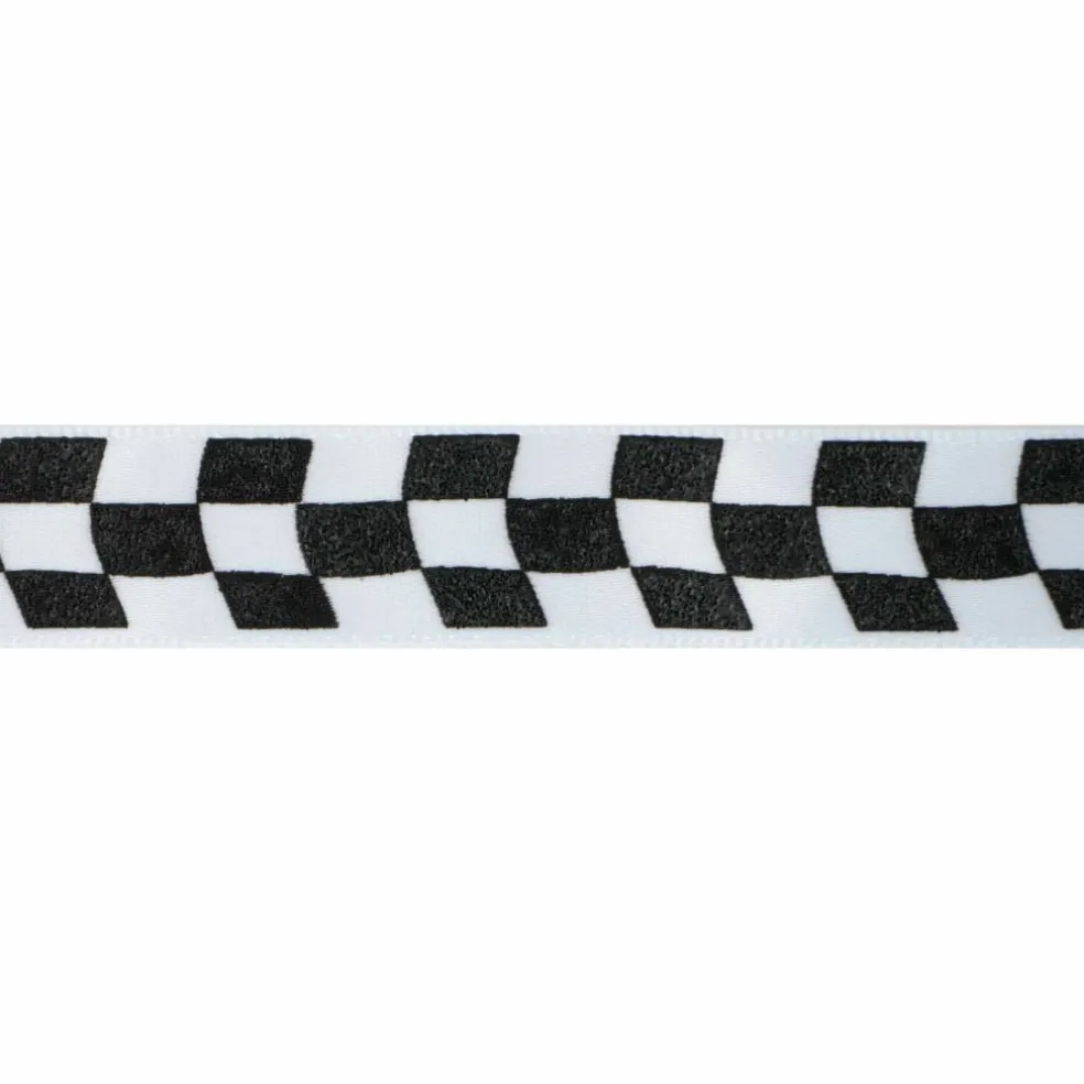 5/8" x 4yd. Wavy Black & White Check Ribbon by Celebrate It®