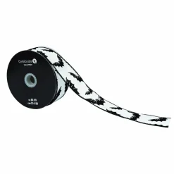 1.5" x 10yd. White & Black Bats Wired Taffeta Ribbon by Celebrate It®