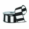 1.5" x 10yd. White & Black Glitter Stripes Wired Taffeta Ribbon by Celebrate It®