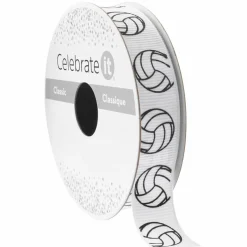 5/8" x 7yd. White Volleyball Grosgrain Ribbon by Celebrate It® Classic