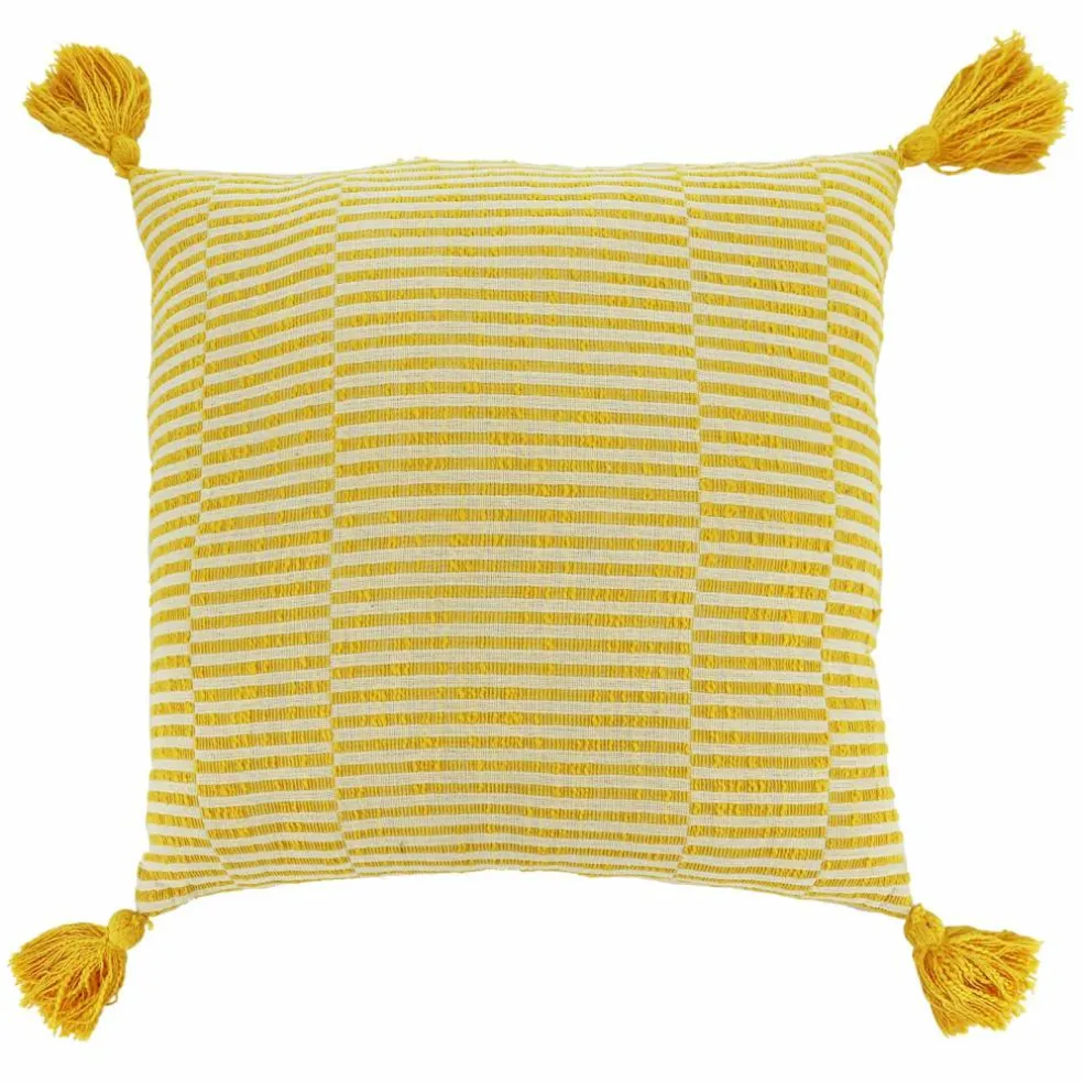 18" x 18" Yellow Pillow with Tassels by Ashland®