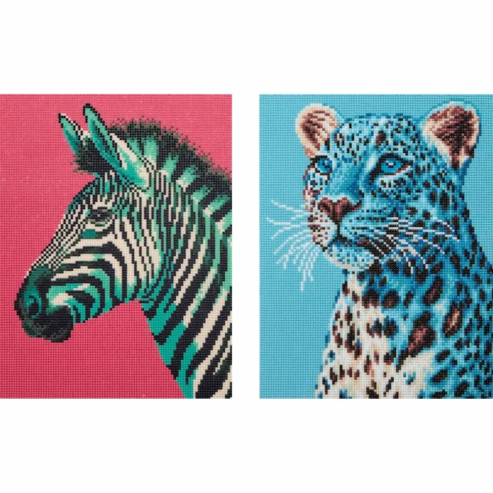11" x 14" Zebra & Leopard Diamond Art Kit by Make Market®