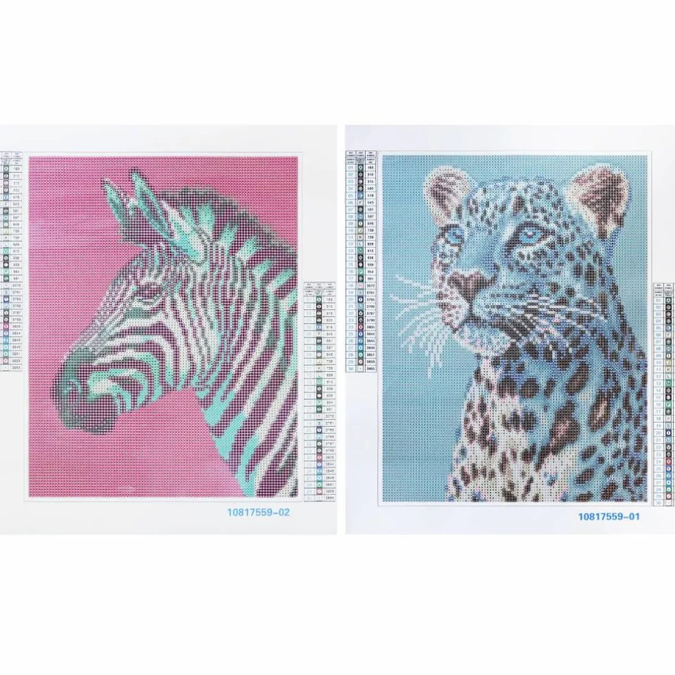 11" x 14" Zebra & Leopard Diamond Art Kit by Make Market®