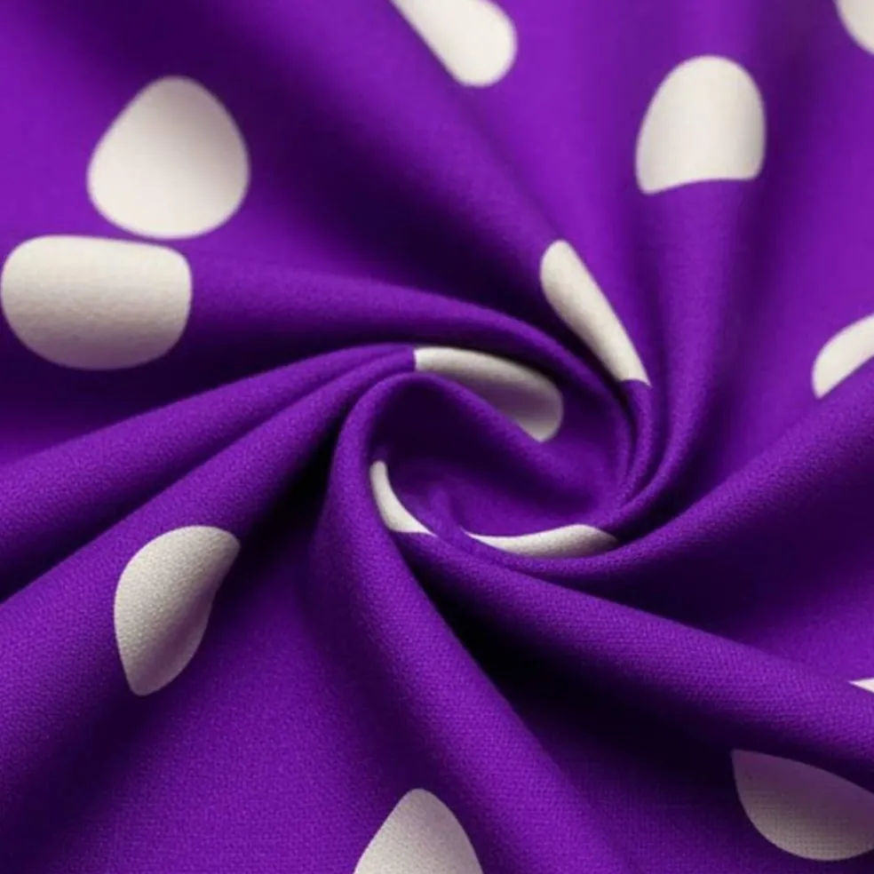 1 Yard Big Polka Dot Printed Poly Cotton Fabric 59 Inches Wide