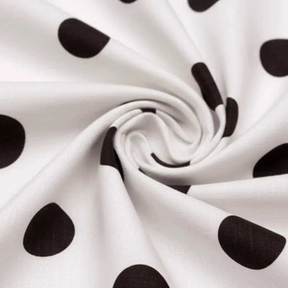 1 Yard Big Polka Dot Printed Poly Cotton Fabric 59 Inches Wide