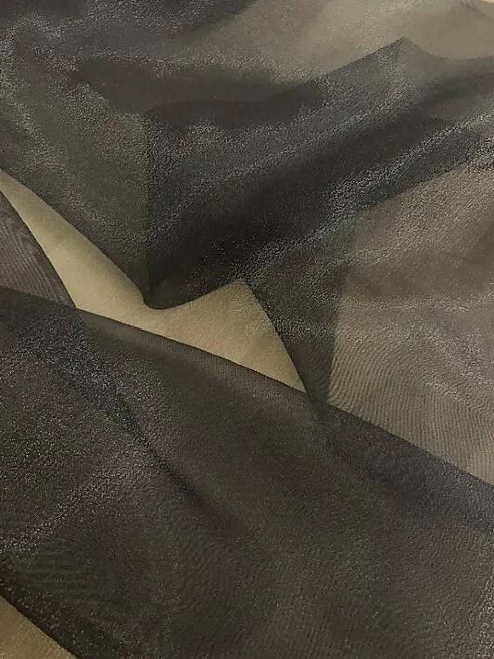 1 Yard Black Crystal Organza Fabric Sheer Shiny Lightweight Polyester 58/59 Inches Width
