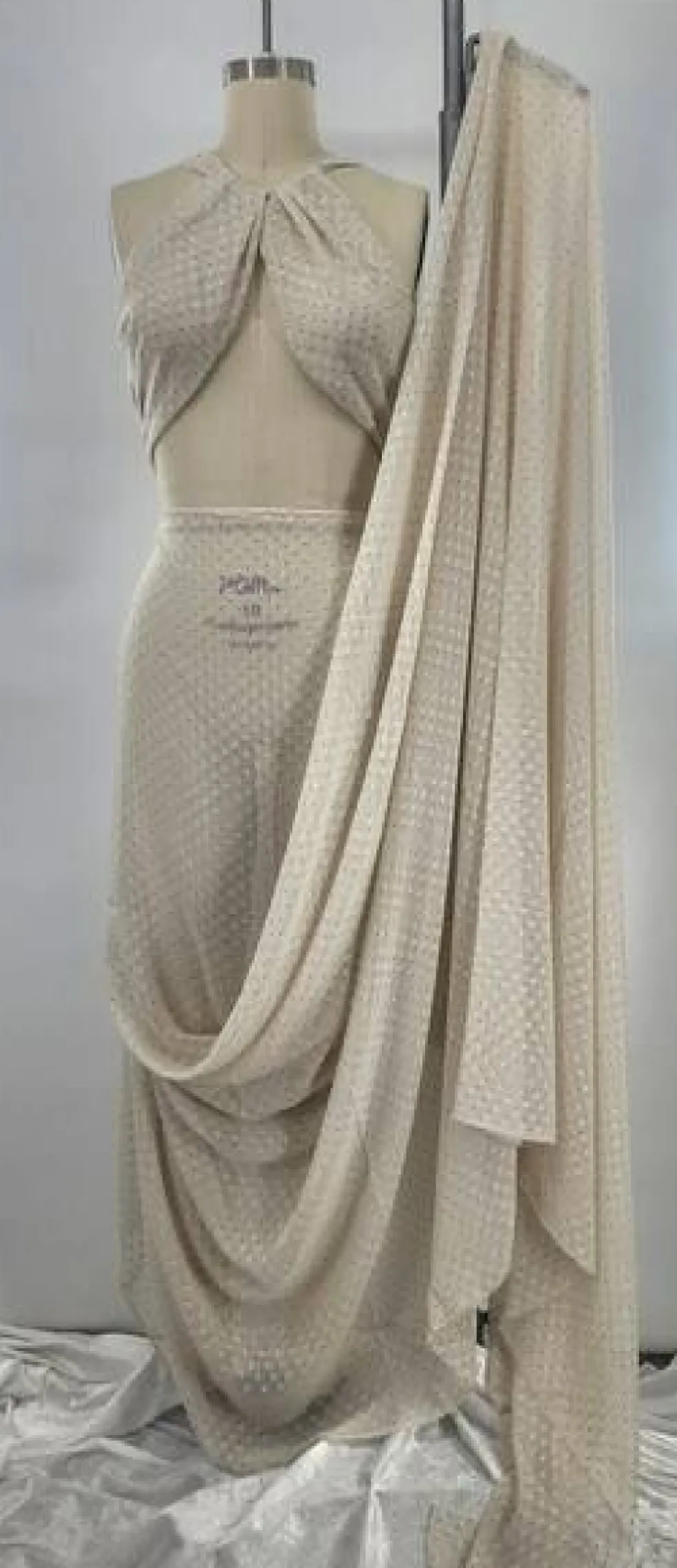 1 Yard Black or Ivory Clip Dot Chiffon Lightweight Sheer Polyester Fabric 57/58" Wide