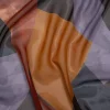 1 Yard Brown Orange Abstract Chiffon Print, Flowing 56" Width Sheer Fabric for Dresses