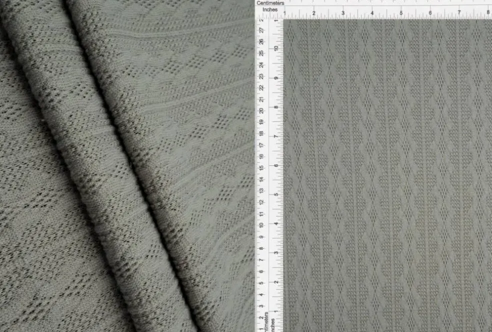 1 Yard Cable Knit Jacquard Sweater Fabric Heavyweight Stretch Knit 58/60" Wide