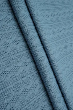 1 Yard Cable Knit Jacquard Sweater Fabric Heavyweight Stretch Knit 58/60