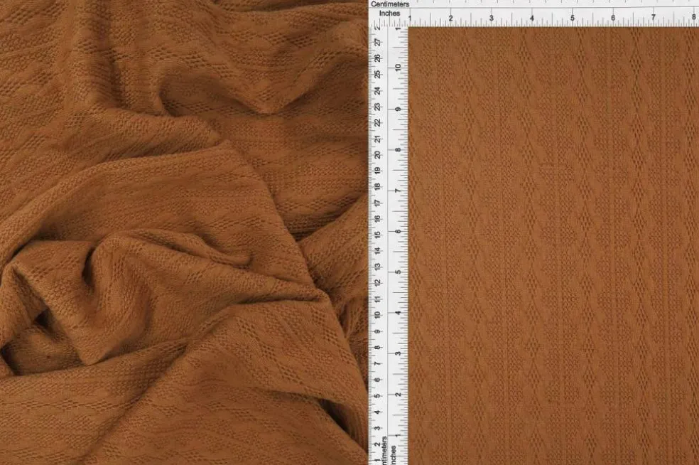 1 Yard Cable Knit Jacquard Sweater Fabric Heavyweight Stretch Knit 58/60" Wide