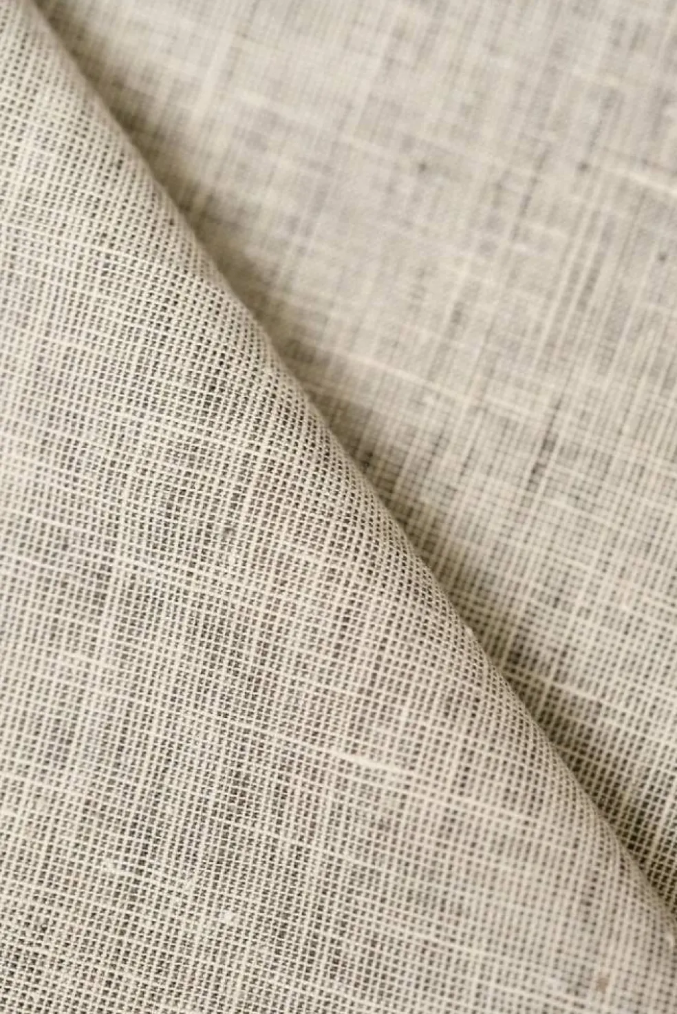 1 Yard Charcoal 2 Tone Melange Softened Pure Linen Fabric, Midweight 58 Inches Wide