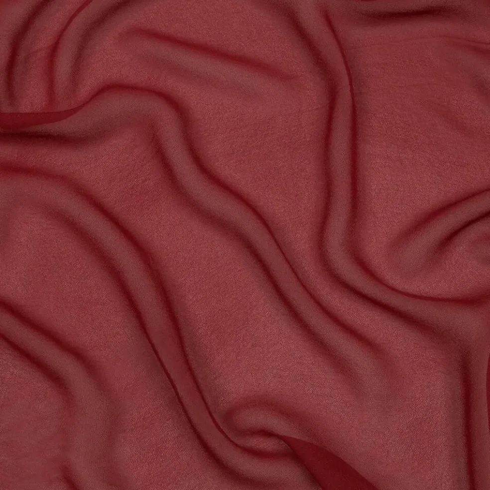 1 Yard Clay Red Viscose Georgette Fabric Lightweight Sheer 54 inch Width