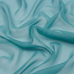 1 Yard Colonial Blue Silk Chiffon Lightweight Sheer Fabric for Fluid Garments, 44 Inches Wide