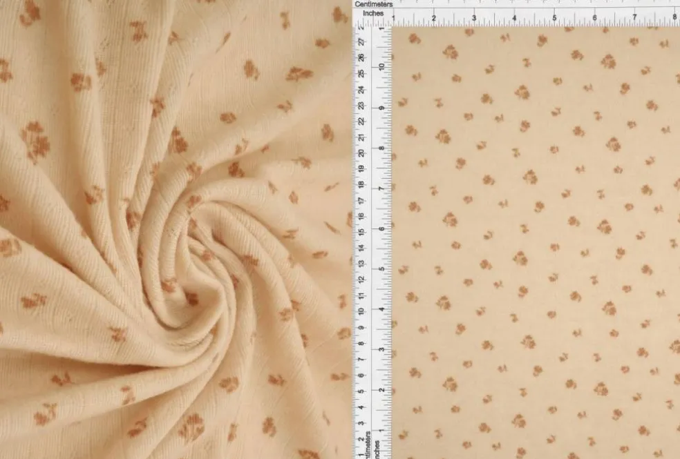 1 Yard Cotton Style Ditsy Pointelle Print Fabric 61 or 63" Wide