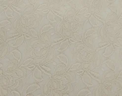 1 Yard Cream Floral Lace Sheer Embroidered Decorative Material Fabric