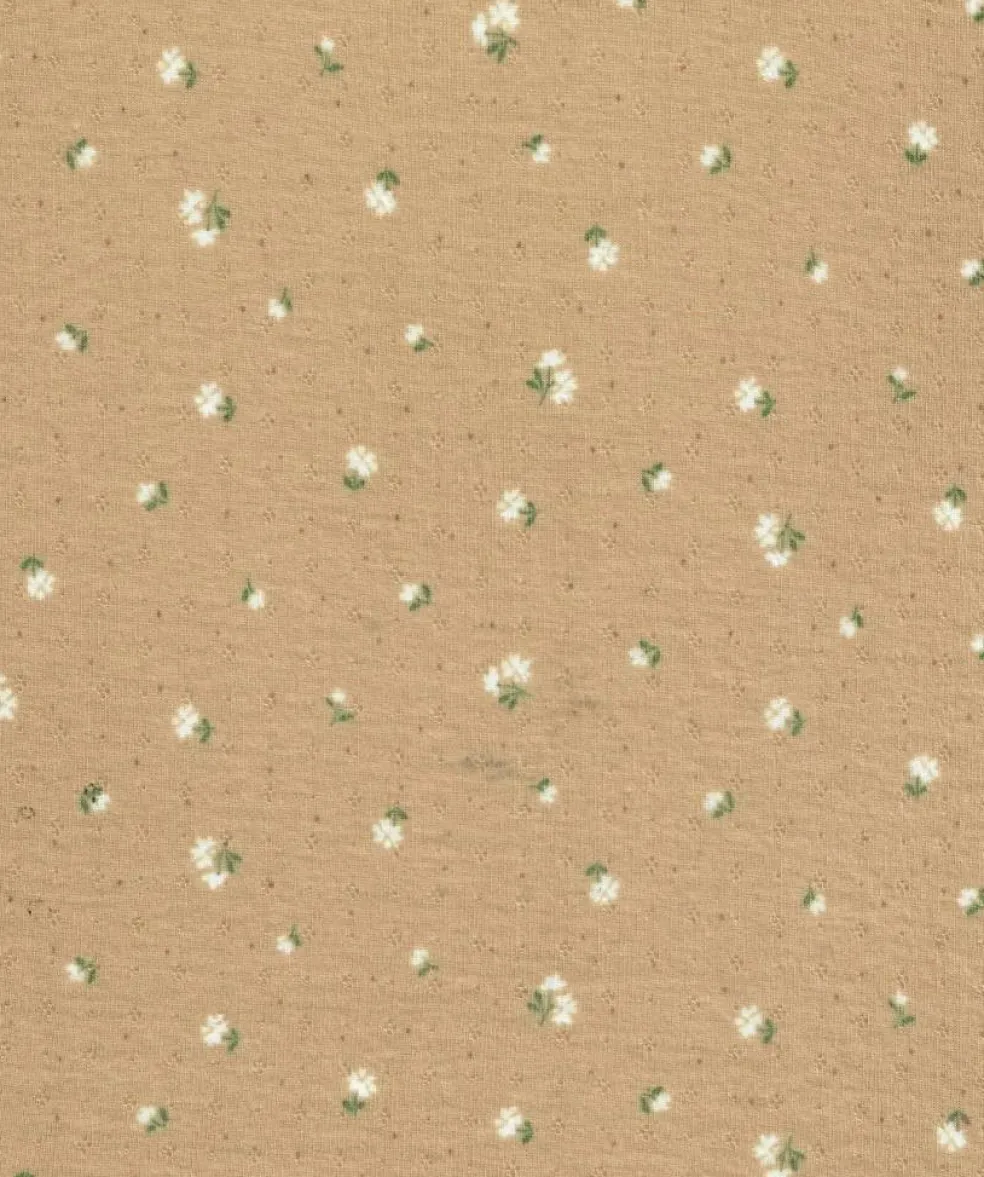1 Yard Ditsy Pointelle Print Knit Fabric Cotton Stretch 61/63 Inches Wide