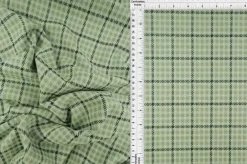 1 Yard Double Knit Jacquard Plaid Fabric Midweight Stretch 60