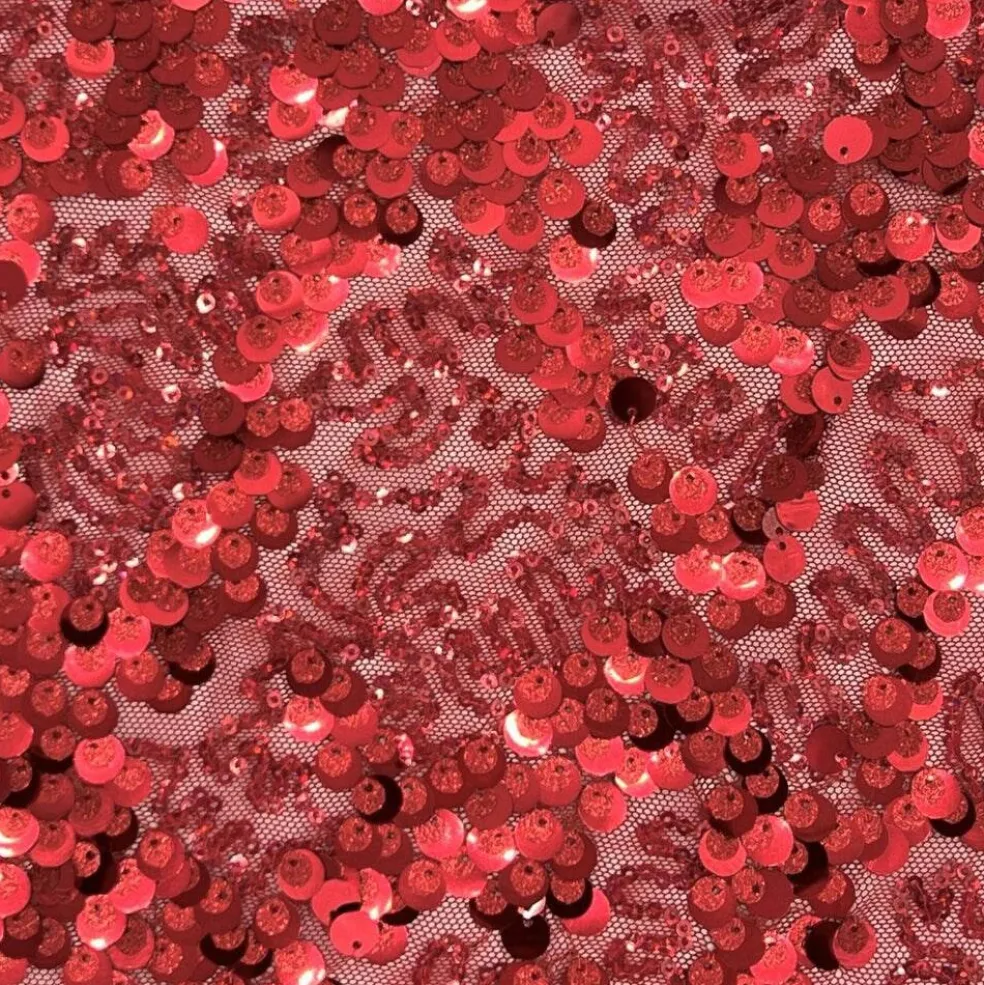1 Yard Fame Stretch Mesh Embroidered Sequin 2 Way Stretch Dancewear Fabric 50 Inch Width