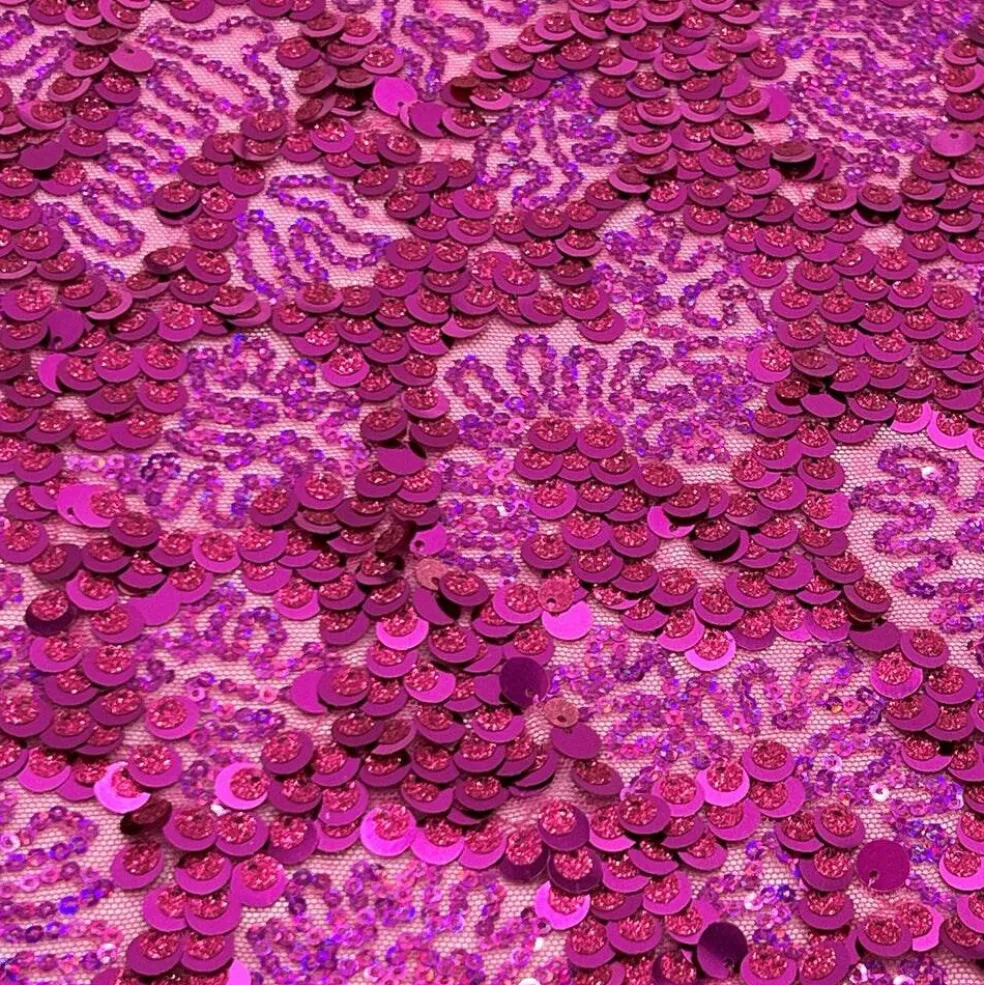 1 Yard Fame Stretch Mesh Embroidered Sequin 2 Way Stretch Dancewear Fabric 50 Inch Width