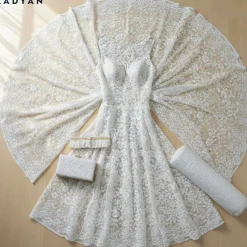 1 Yard Floral Off White Lace Fabric for Apparel 56/57 Inch Width