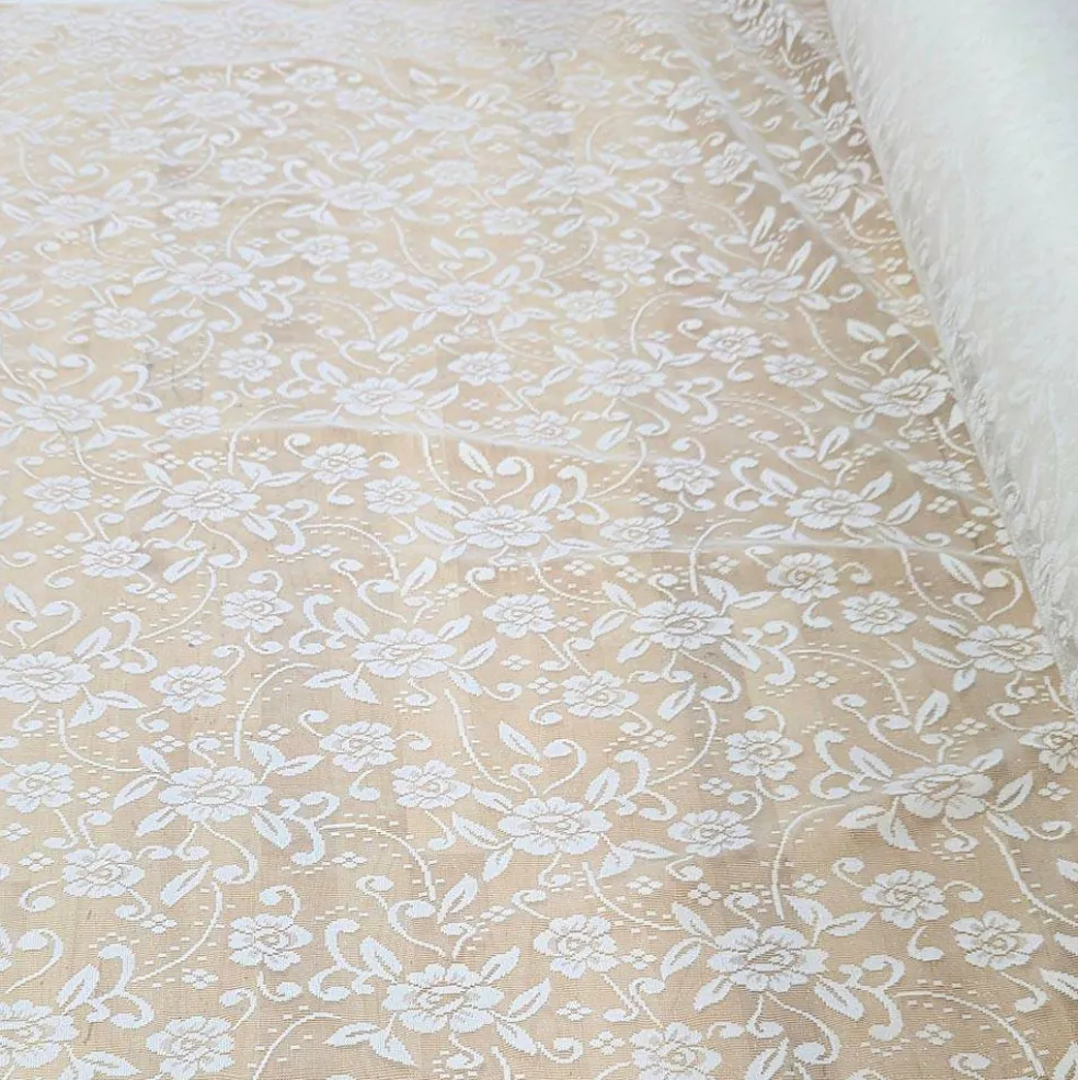 1 Yard Floral Off White Lace Fabric for Apparel 56/57 Inch Width