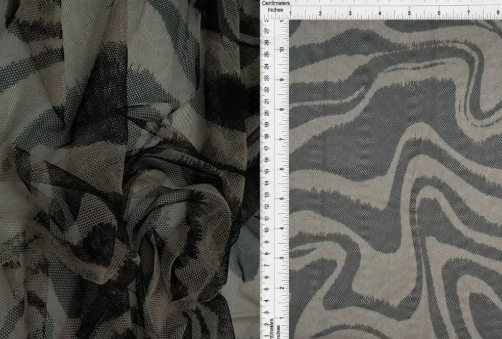 1 Yard Geometric Mesh Stretch Fabric Sheer Lightweight 54" Wide ideal For Apparel