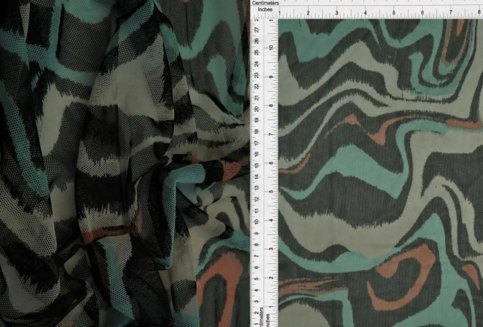 1 Yard Geometric Mesh Stretch Fabric Sheer Lightweight 54" Wide ideal For Apparel