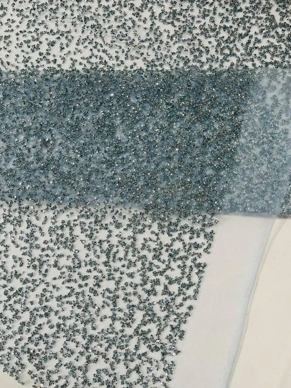 1 Yard Glitter Rhinestone Mesh Fabric Sparkly Sheer Material for Costumes, Gowns & Decor