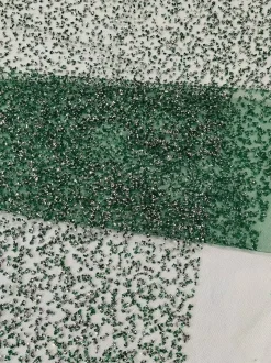 1 Yard Glitter Rhinestone Mesh Fabric Sparkly Sheer Material for Costumes, Gowns & Decor