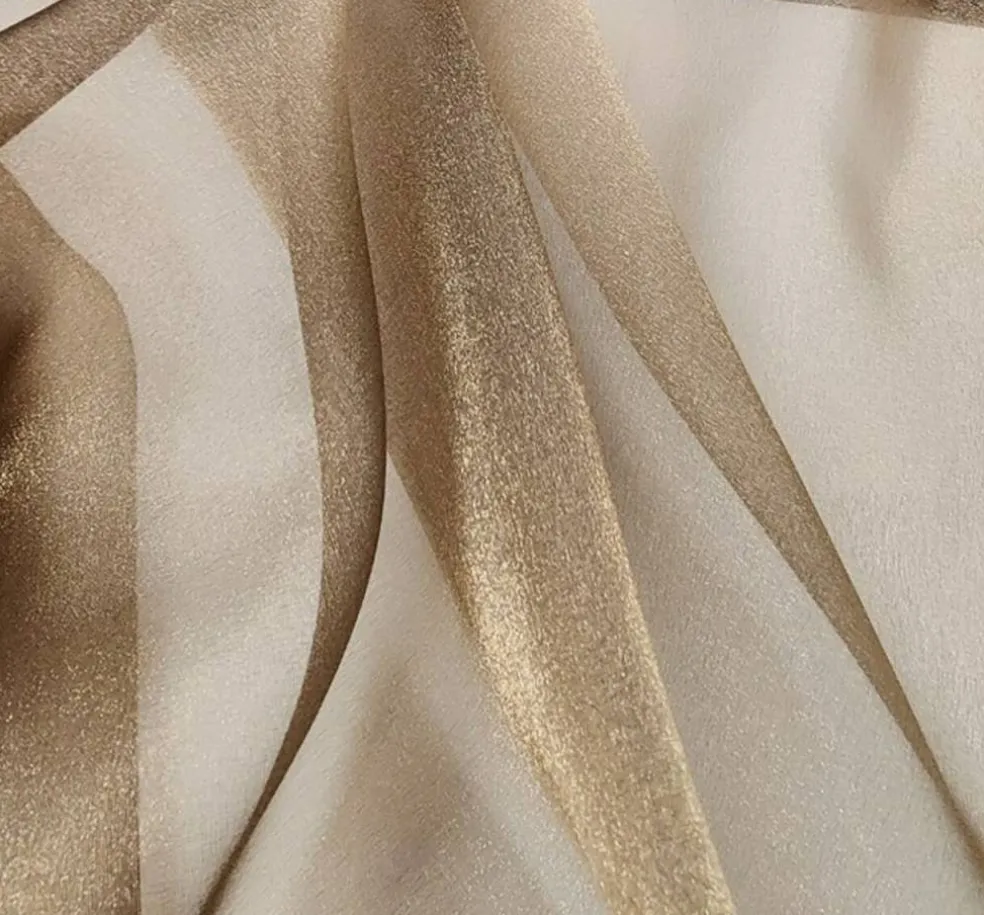 1 Yard Gold Organdy Sheer Apparel Fabric Crisp Texture, 58/60" Wide